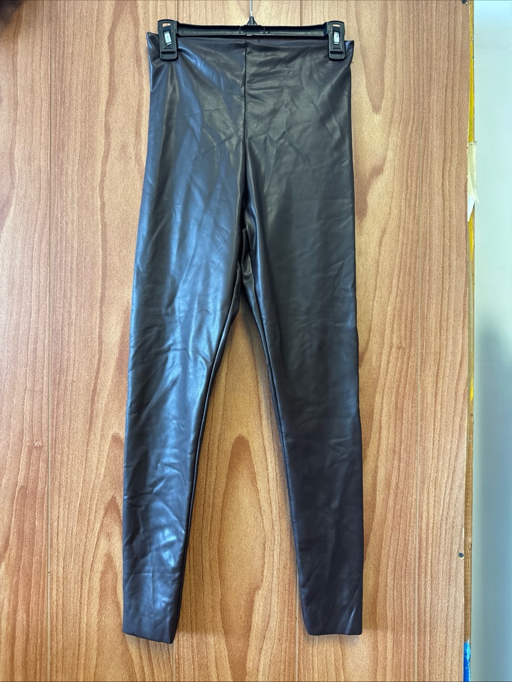 Joie Brown Faux Leather Leggings M Medium